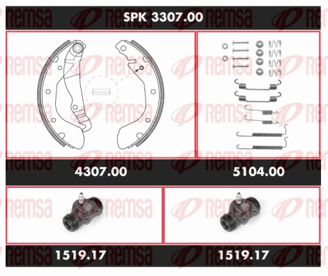 Kit de freins, freins à tambours REMSA SPK 3307.00