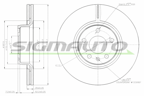 Disque de frein SIGMAUTO DBB291V