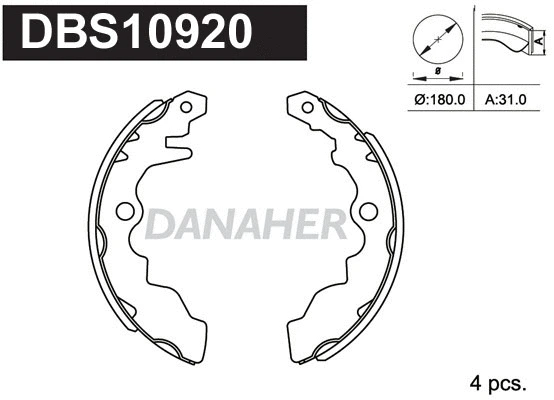 Jeu de mâchoires de frein DANAHER DBS10920