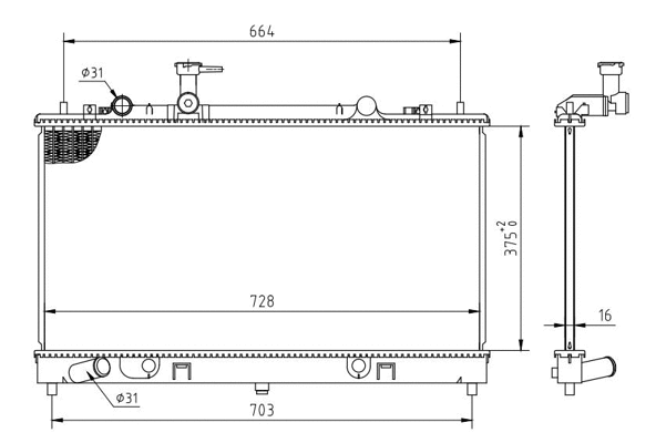 Radiateur, refroidissement du moteur HART 637 153