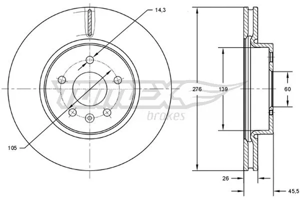 Disque de frein TOMEX Brakes TX 72-49