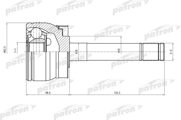 Jeu de joints, arbre de transmission PATRON PCV4722
