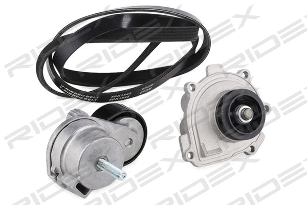 Pompe à eau+Jeu de courroie trapézoïdale à nervures RIDEX 4172P0026