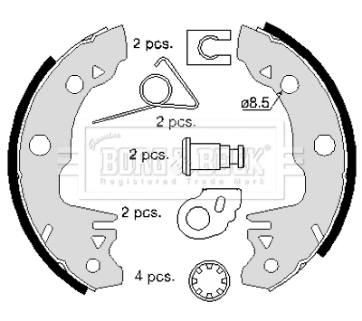 Jeu de mâchoires de frein BORG & BECK BBS6123