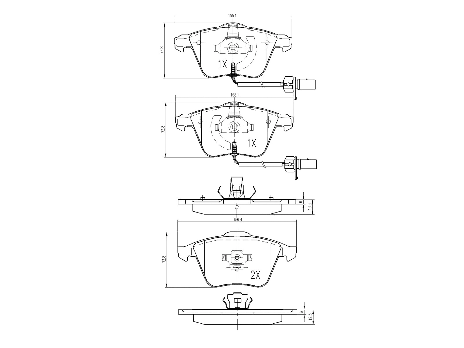 Kit de plaquettes de frein, frein à disque A.Z. Meisterteile AZMT-44-022-1176