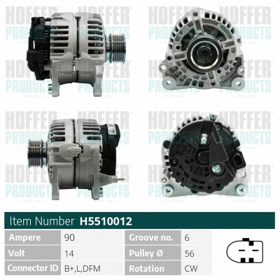 Alternateur HOFFER H5510012