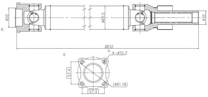 Arbre de transmission, entraînement essieux SERCORE 32139