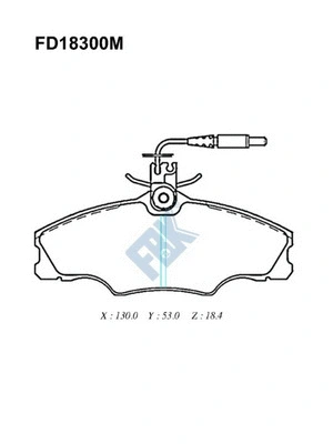 Kit de plaquettes de frein, frein à disque FBK FD18300M