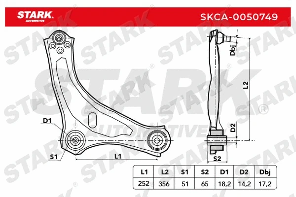 Bras de liaison, suspension de roue Stark SKCA-0050749