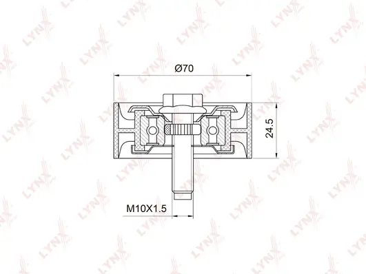 Poulie renvoi/transmission, courroie trapézoïdale à nervures LYNXAUTO PB-7020