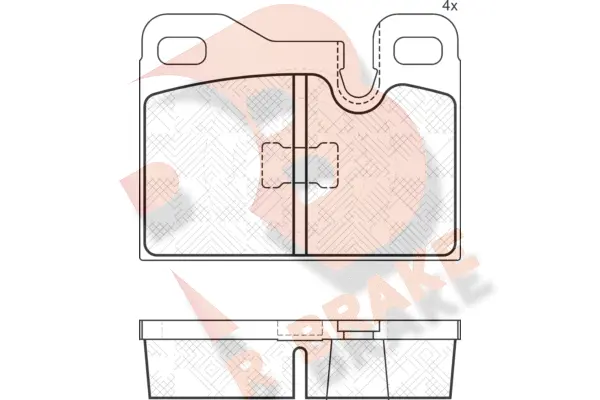 Kit de plaquettes de frein, frein à disque R BRAKE RB1624