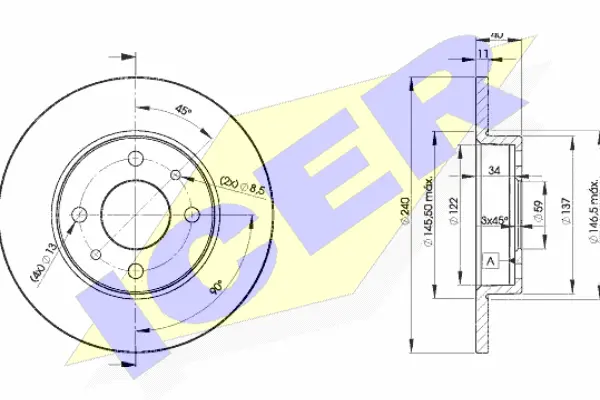 Disque de frein ICER 78BD3465-2