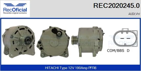 Alternateur RECOFICIAL REC2020245.0