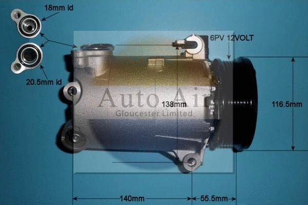 Compresseur, climatisation AUTO AIR GLOUCESTER 14-1048P