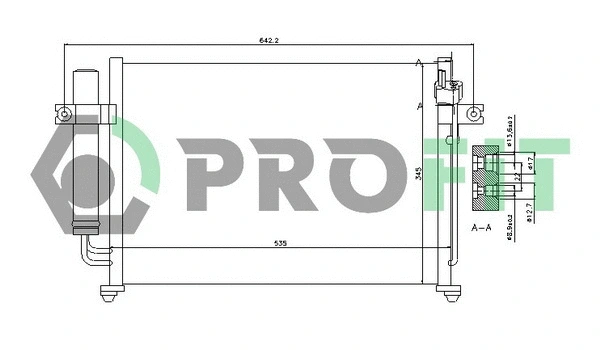 Condenseur, climatisation PROFIT PR 1303C1