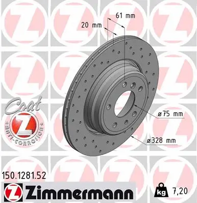 Disque de frein ZIMMERMANN 150.1281.52