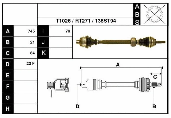 Arbre de transmission Technika 38138