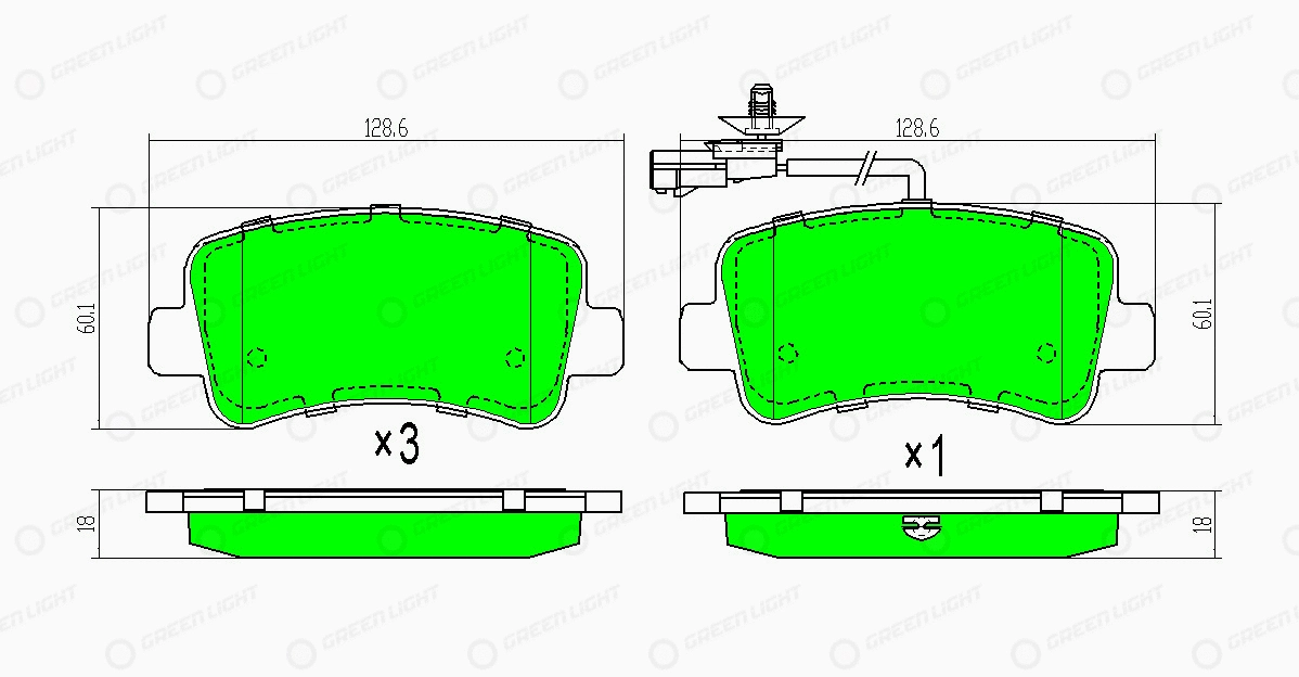 Kit de plaquettes de frein, frein à disque Automotive Adriado GLBP0079