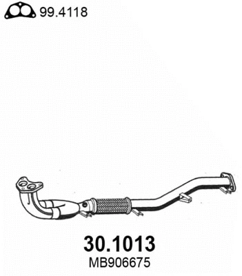 Tuyau d'échappement ASSO 30.1013