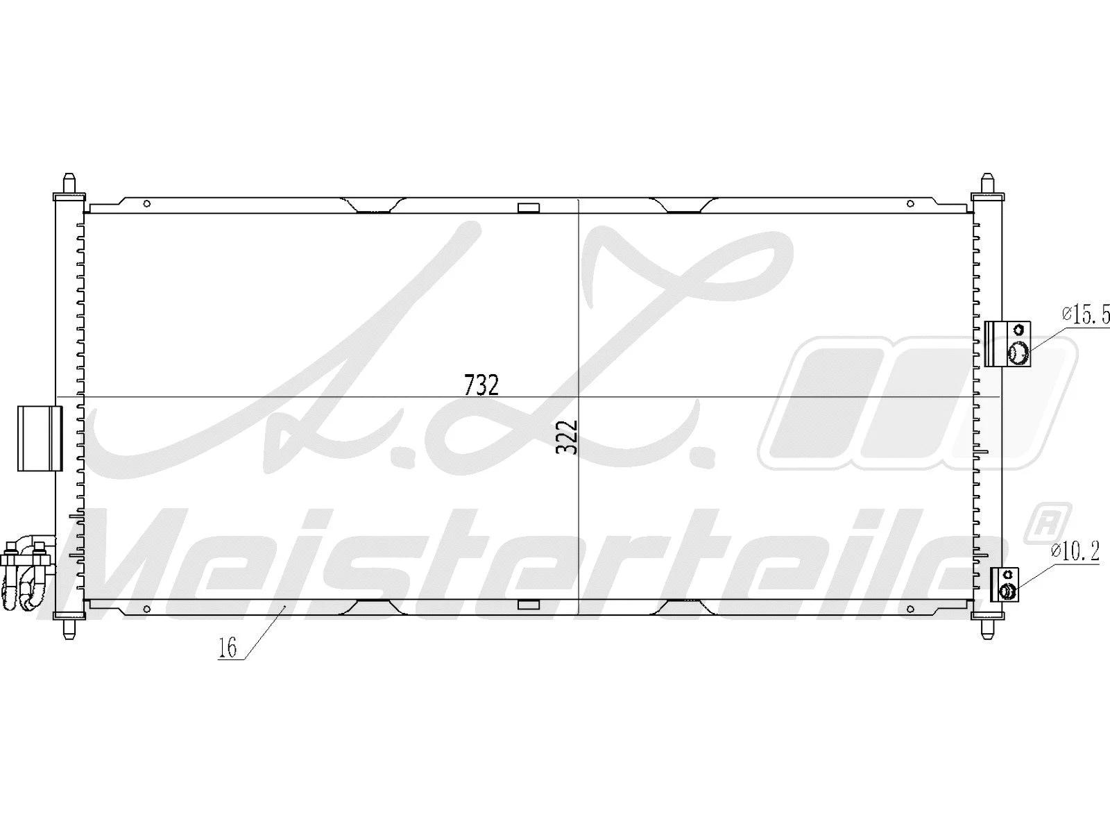 Condenseur, climatisation A.Z. Meisterteile AZMT-45-030-1015