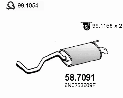 Silencieux arrière ASSO 58.7091