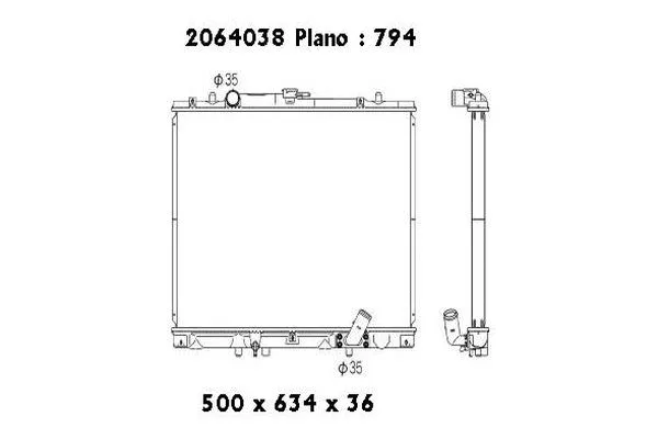 Radiateur, refroidissement du moteur ORDONEZ 2064038