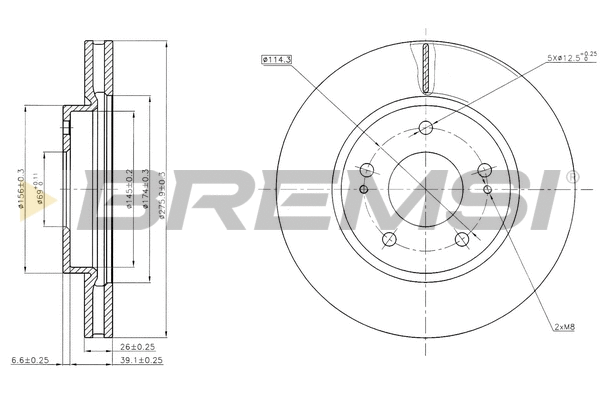 Disque de frein BREMSI CD7599V