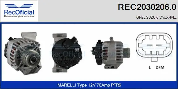 Alternateur RECOFICIAL REC2030206.0