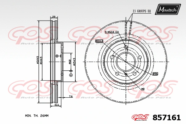 Disque de frein MAXTECH 857161