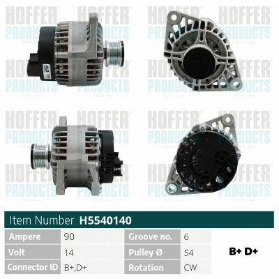 Alternateur HOFFER H5540140