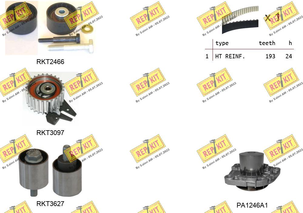 Pompe à eau + kit de courroie crantée REPKIT RKTK1179PA