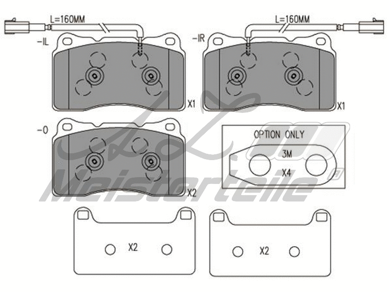 Kit de plaquettes de frein, frein à disque A.Z. Meisterteile AZMT-44-022-2227