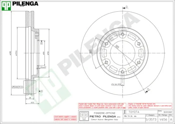 Disque de frein PILENGA V656