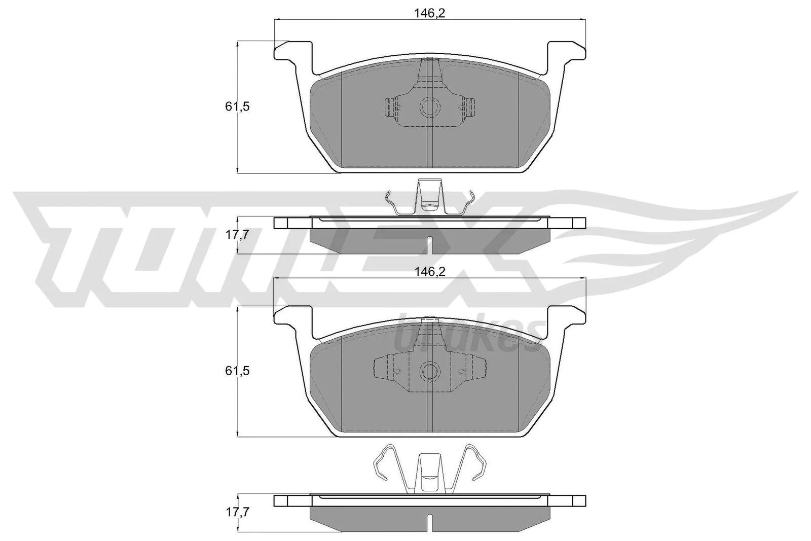 Kit de plaquettes de frein, frein à disque TOMEX Brakes TX 18-73