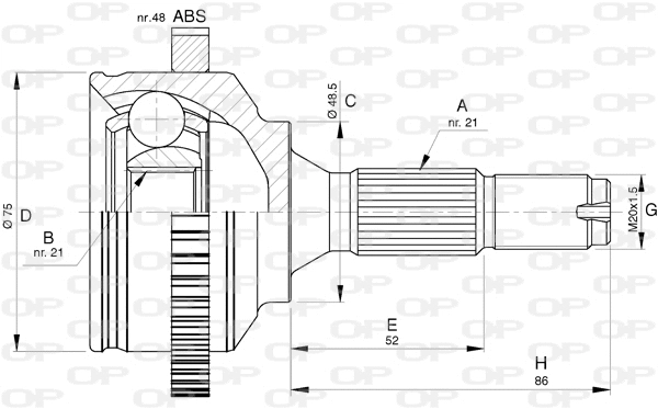 Jeu de joints, arbre de transmission OPEN PARTS CVJ5764.10