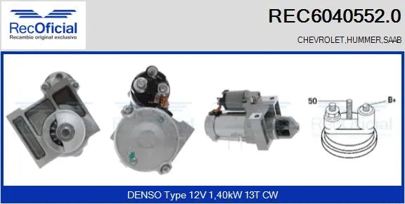 Démarreur RECOFICIAL REC6040552.0