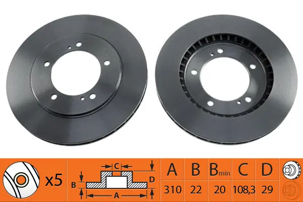 Disque de frein SB BR29104T