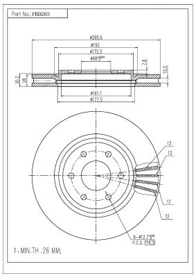 Disque de frein FI.BA FBD203