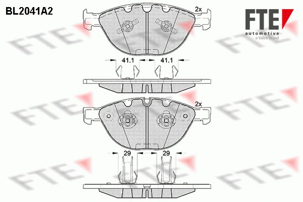 Kit de plaquettes de frein, frein à disque FTE 9010627