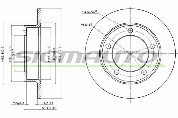 Disque de frein SIGMAUTO DBA092S