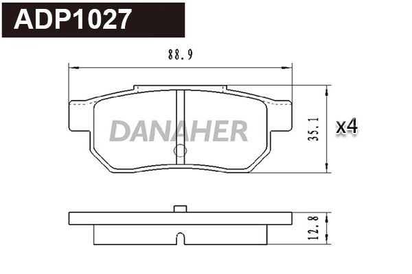 Kit de plaquettes de frein, frein à disque DANAHER ADP1027