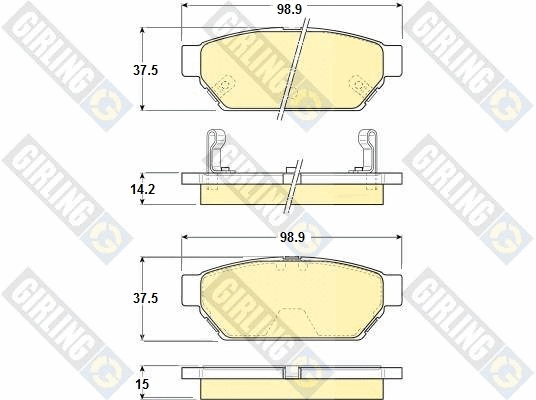 Kit de plaquettes de frein, frein à disque GIRLING 6130459
