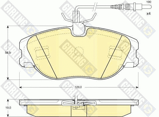 Kit de plaquettes de frein, frein à disque GIRLING 6111481