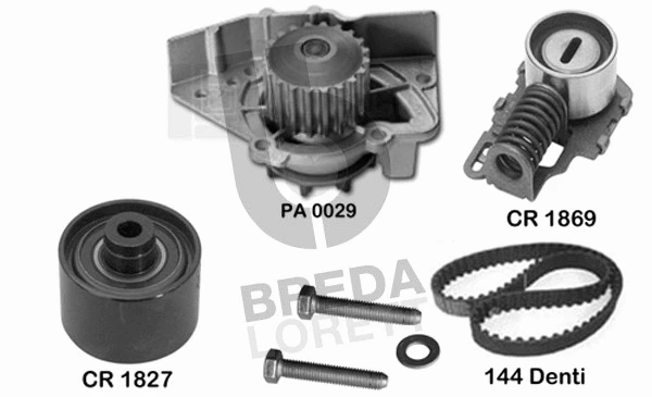 Pompe à eau + kit de courroie crantée BREDA LORETT KPA0124A