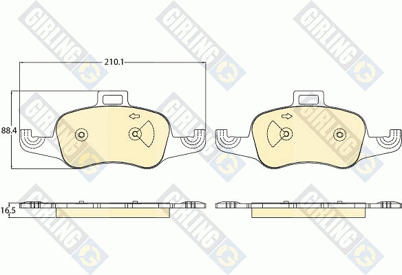 Kit de plaquettes de frein, frein à disque GIRLING 6121202