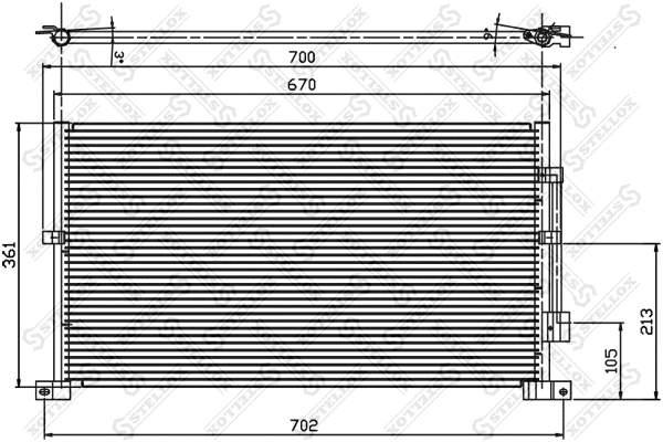 Condenseur, climatisation STELLOX 10-45218-SX