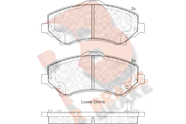 Kit de plaquettes de frein, frein à disque R BRAKE RB1908