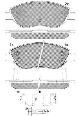 Kit de plaquettes de frein, frein à disque DEEVO BP88380