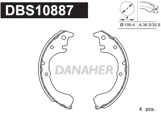 Jeu de mâchoires de frein DANAHER DBS10887