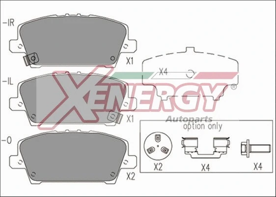 Kit de plaquettes de frein, frein à disque AP XENERGY X41221